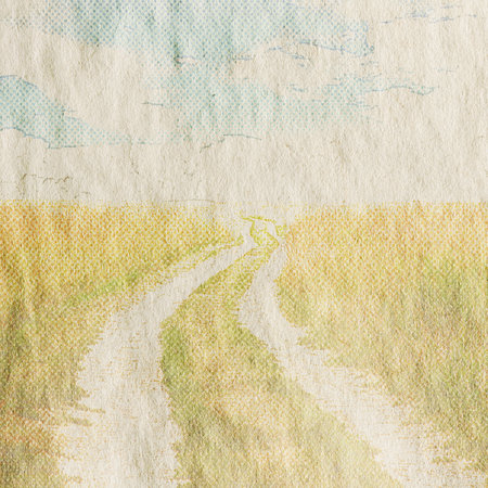 old fields, retro background on paper textureの写真素材