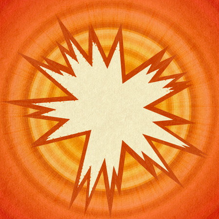 orange retro comics background on old paper textureの写真素材