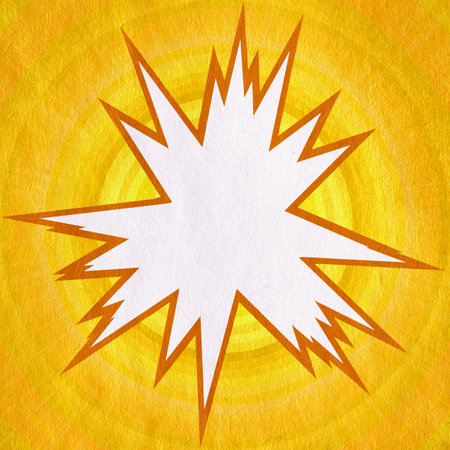 yellow retro comics background on old paper textureの写真素材
