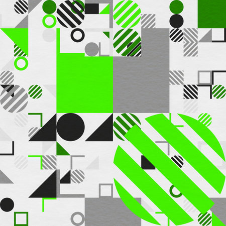 abstract geometric figures, bauhaus background on paper textureの写真素材