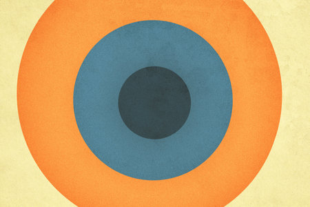 abstract vintage background with circles on old retro paper textureの写真素材