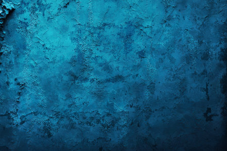 old blue concrete background, grungy plaster wallの写真素材