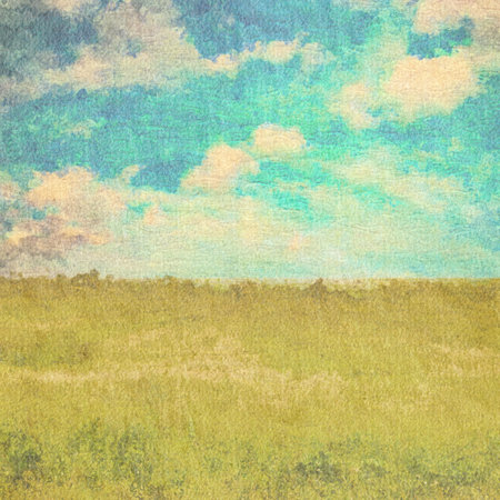 retro watercolor background, in the fieldsの写真素材
