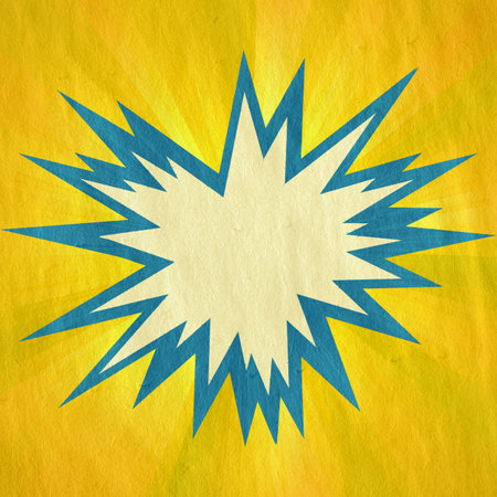 yellow retro comics background on old paper textureの写真素材