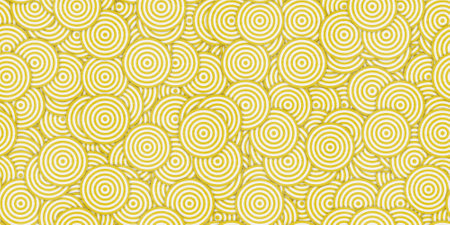 yellow vintage circle texture pattern. geometric seamless retro background.の写真素材
