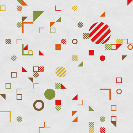 abstract geometric figures, bauhaus background on paper textureの写真素材
