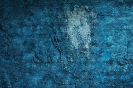 old blue concrete background, grungy plaster wallの写真素材