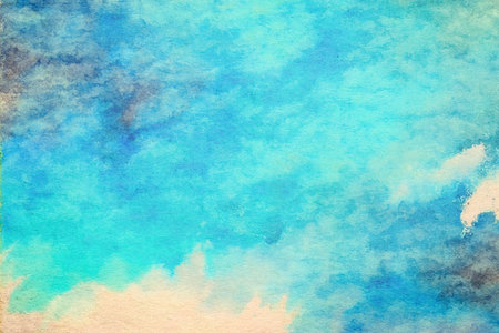 abstract blue watercolor paintings, paper texture backgroundの写真素材
