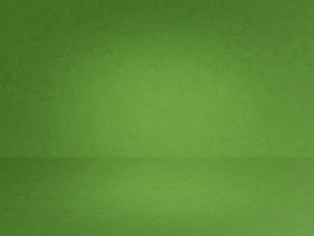 green plaster wall, old grunge room, interior backgroundの写真素材