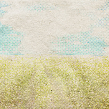 old fields, retro background on paper textureの写真素材