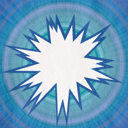 blue retro comics background on old paper textureの写真素材