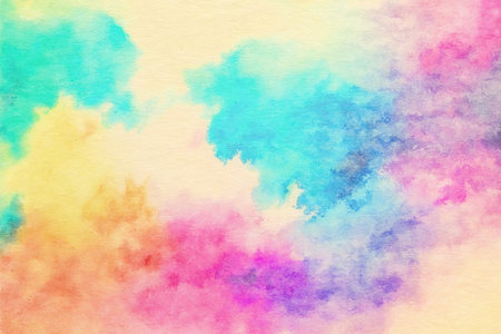 abstract multicolored watercolor paintings, paper texture backgroundの写真素材
