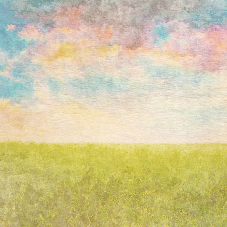 retro watercolor background, in the fieldsの写真素材