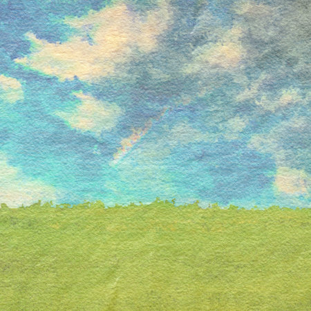 retro watercolor background, in the fieldsの写真素材