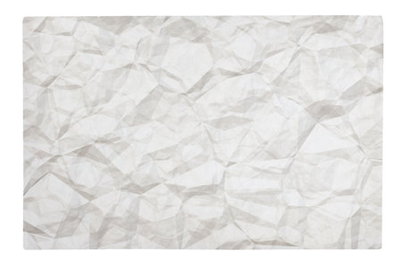 old blank crumpled paper with copyspace isolated on white backgroundの写真素材