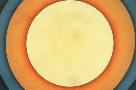 abstract vintage background with circles on old retro paper textureの写真素材
