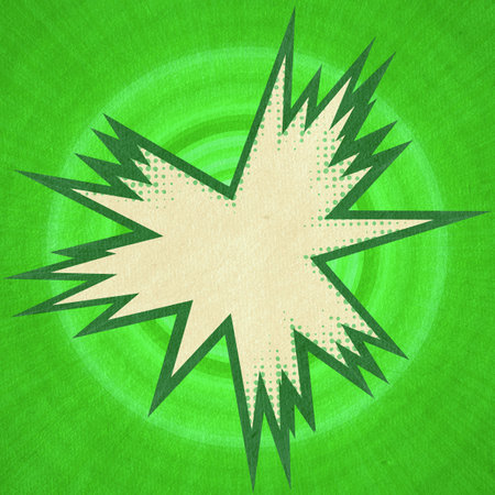 green retro comics background on old paper textureの写真素材