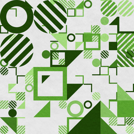 abstract geometric figures, bauhaus background on paper textureの写真素材