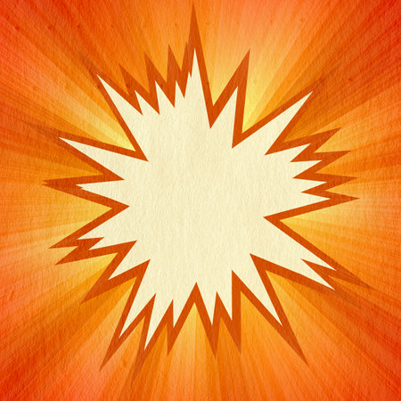 orange retro comics background on old paper textureの写真素材