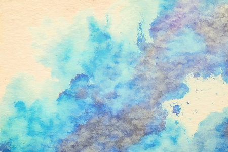 abstract blue watercolor paintings, paper texture backgroundの写真素材