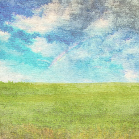 retro watercolor background, in the fieldsの写真素材