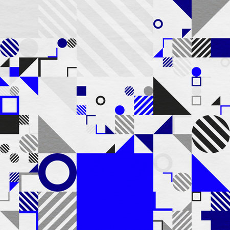 abstract geometric figures, bauhaus background on paper textureの写真素材