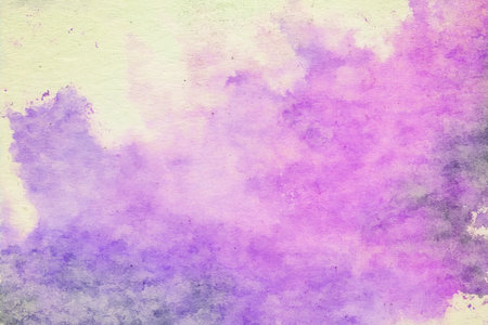 abstract violet watercolor paintings, paper texture backgroundの写真素材