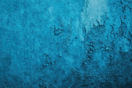 old blue concrete background, grungy plaster wallの写真素材
