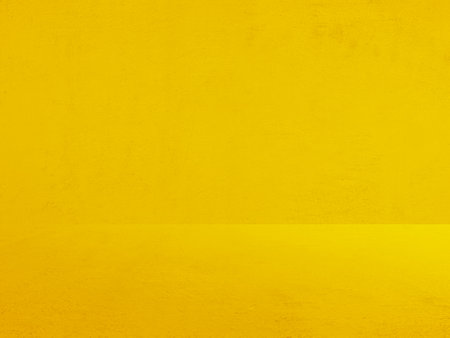 yellow plaster wall, old grunge room, interior backgroundの写真素材