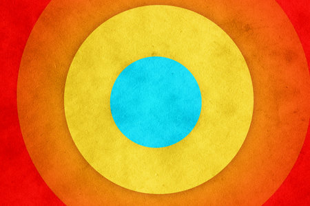 abstract vintage background with circles on old retro paper textureの写真素材