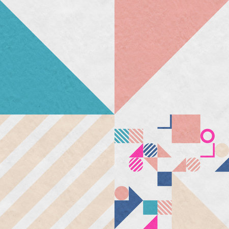 abstract geometric figures, bauhaus background on paper texture