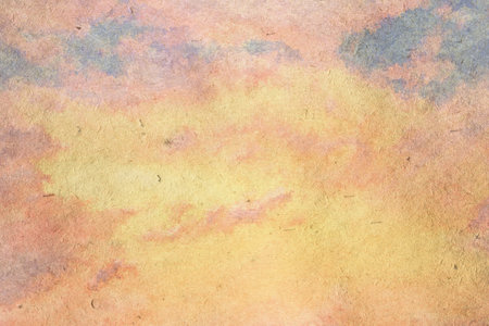 retro sky painting pattern on old paper texture. vintage watercolor clouds.の写真素材