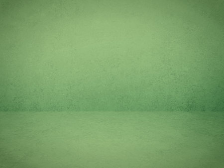 green plaster wall, old grunge room, interior backgroundの写真素材