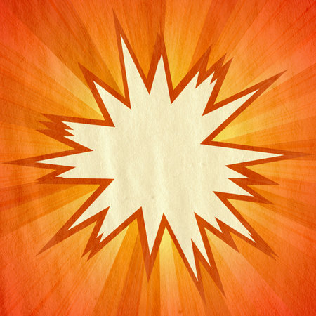 orange retro comics background on old paper textureの写真素材