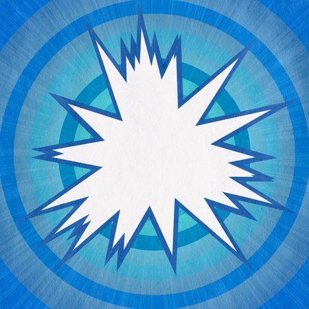 blue retro comics background on old paper textureの写真素材