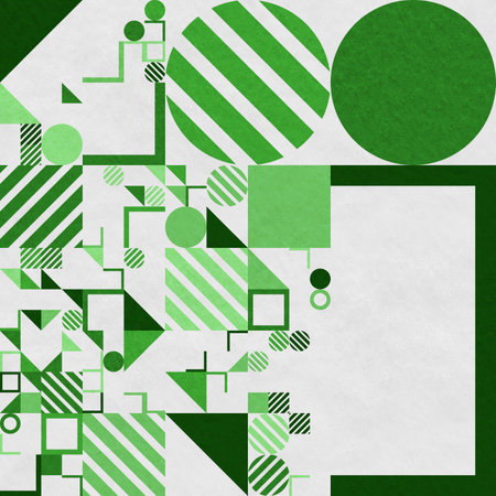abstract geometric figures, bauhaus background on paper textureの写真素材