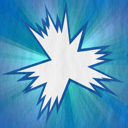 blue retro comics background on old paper textureの写真素材