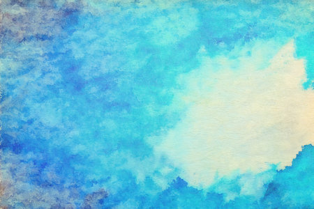 abstract blue watercolor paintings, paper texture backgroundの写真素材