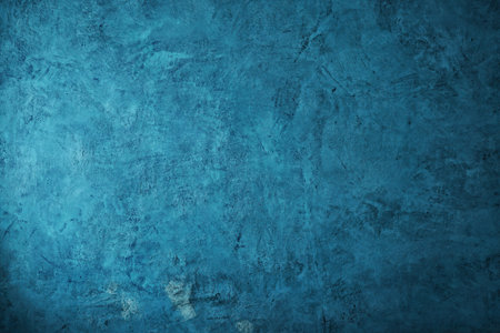 old blue concrete background, grungy plaster wallの写真素材