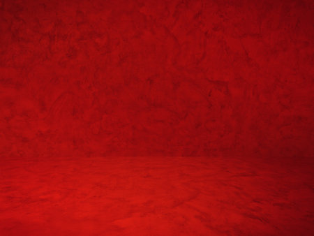 red plaster wall, old grunge room, interior backgroundの写真素材