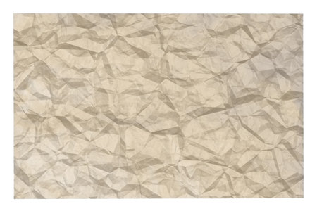 old blank crumpled paper with copyspace isolated on white backgroundの写真素材