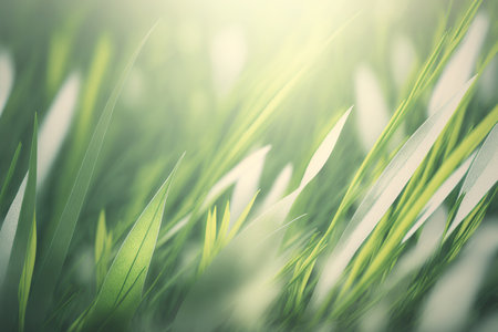 Blurred greenery herbal banner template. AI generated picture.の素材