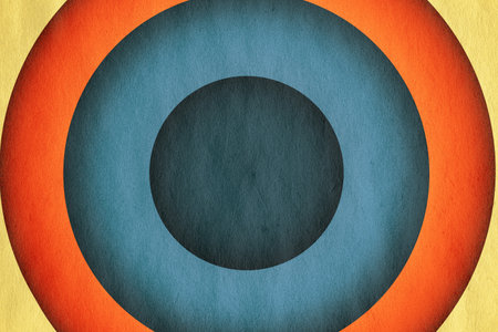 abstract vintage background with circles on old retro paper textureの写真素材
