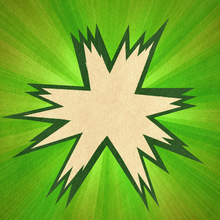 green retro comics background on old paper textureの写真素材