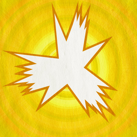 yellow retro comics background on old paper textureの写真素材