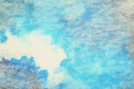 abstract blue watercolor paintings, paper texture backgroundの写真素材