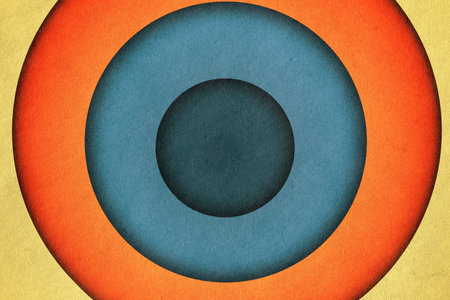 abstract vintage background with circles on old retro paper textureの写真素材
