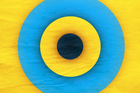 abstract vintage background with circles on old retro paper textureの写真素材