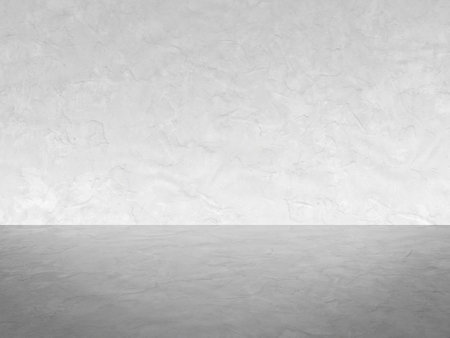 empty room with concrete wall, white backgroundの写真素材
