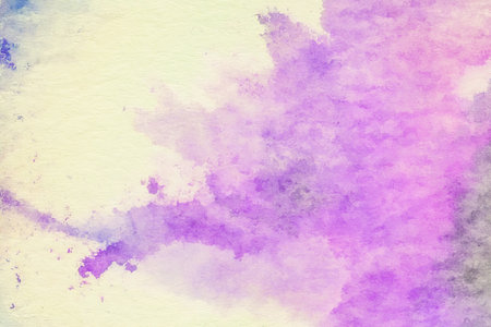 abstract violet watercolor paintings, paper texture backgroundの写真素材